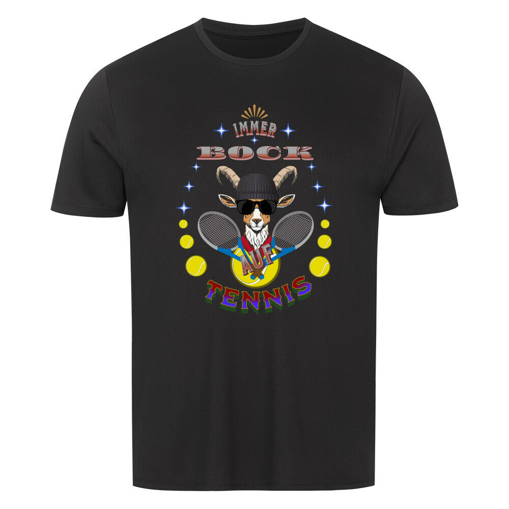 Sport T-Shirt in Schwarz mit „Auf TENNIS immer BOCK“-TORIPROS
