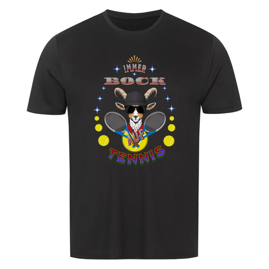 Sport T-Shirt in Schwarz mit „Auf TENNIS immer BOCK“-TORIPROS