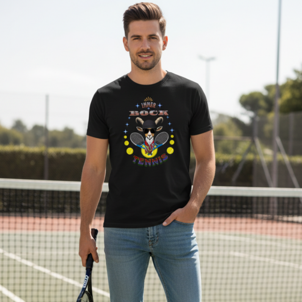 Sport T-Shirt in Schwarz mit „Auf TENNIS immer BOCK“-TORIPROS