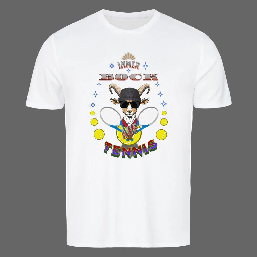 Sport T-Shirt in Weiß mit „Auf TENNIS immer BOCK“-TORIPROS