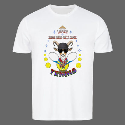 Sport T-Shirt in Weiß mit „Auf TENNIS immer BOCK“-TORIPROS