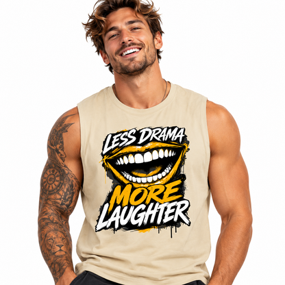 Sleeveless Oversized Tee / LAUGH MORE