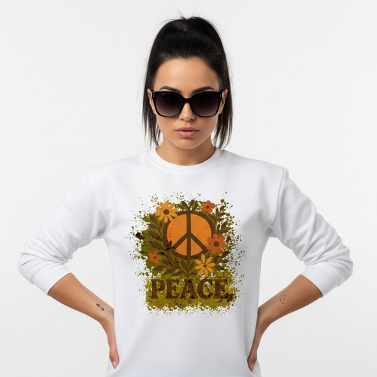 Classic Sweatshirt / Flowers PEACE