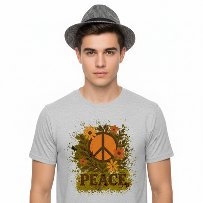 Premium Organic Shirt / Flowers PEACE