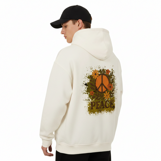 VACANCY Oversized Hoodie / Flowers PEACE