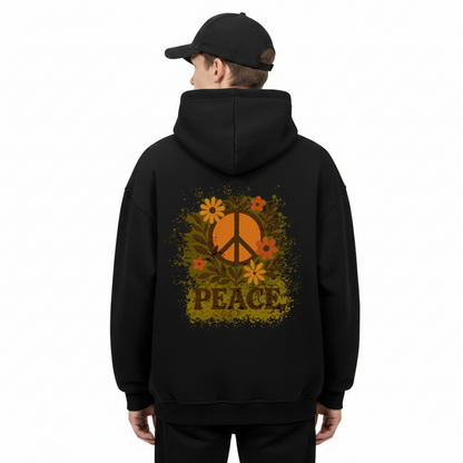 VACANCY Oversized Hoodie / Flowers PEACE