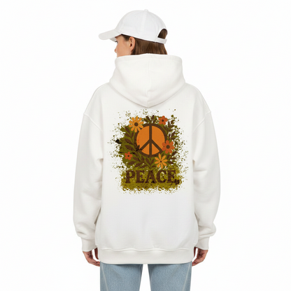 VACANCY Oversized Hoodie / Flowers PEACE