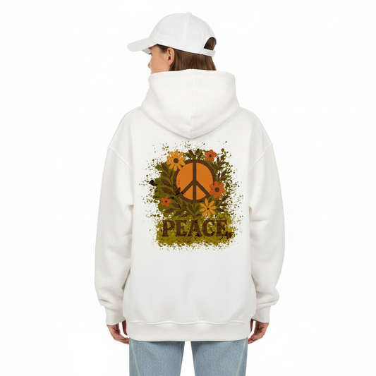 VACANCY Oversized Hoodie / Flowers PEACE