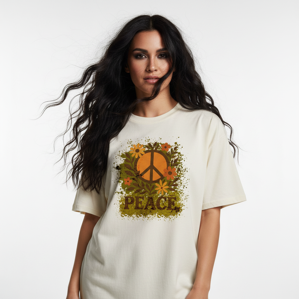 VACANCY Oversized Shirt Unisex – Flowers PEACE
