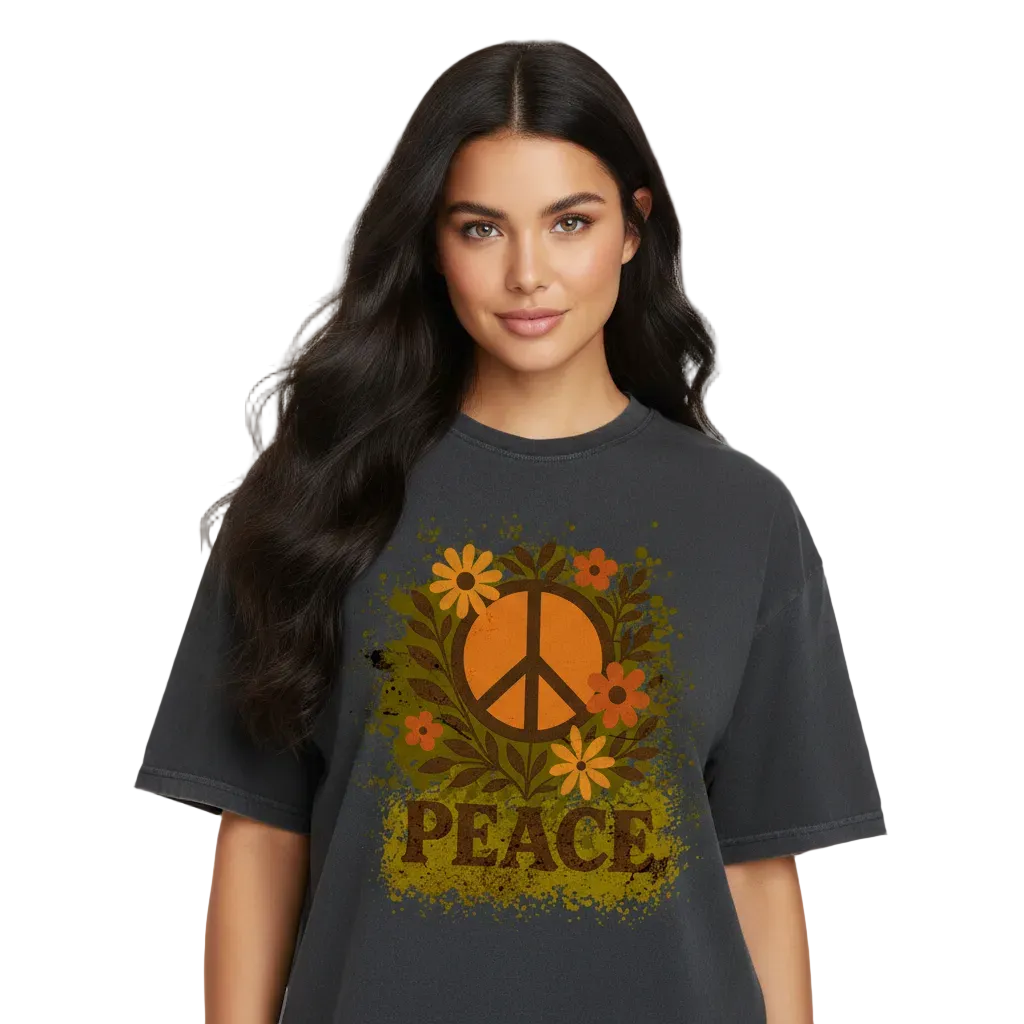 VACANCY Oversized Shirt Unisex – Flowers PEACE