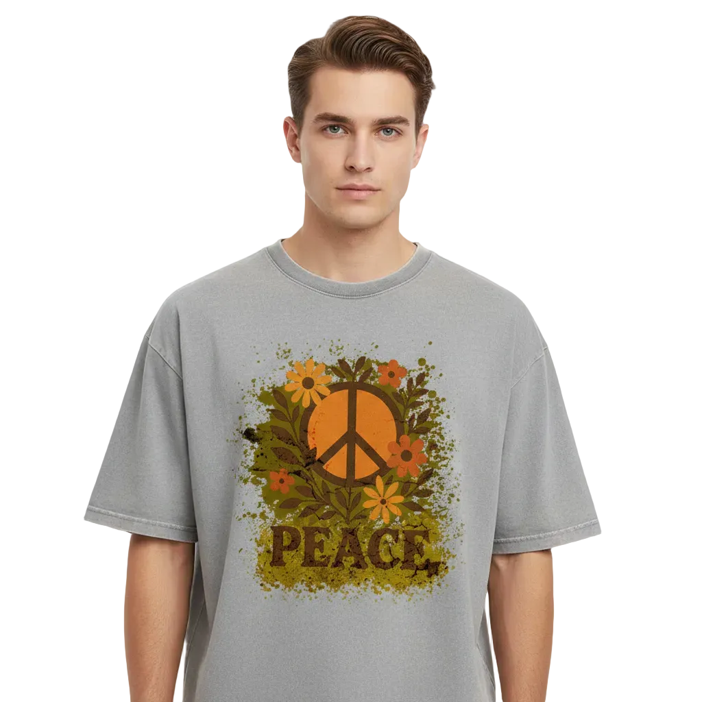 VACANCY Oversized Shirt Unisex – Flowers PEACE
