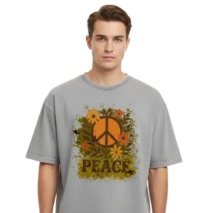 VACANCY Oversized Shirt Unisex – Flowers PEACE