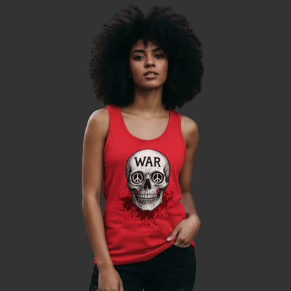 Classic Tanktop aus der Toripros PEACE Kollektion – WAR is DEATH Design in Rot, markantes Statement für Frieden und Ausdruckskraft in nachhaltiger Streetwear
