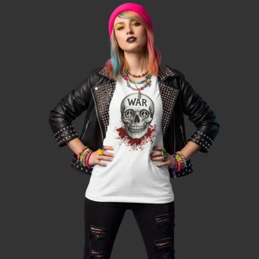 Premium T-Shirt aus der Toripros PEACE Kollektion – WAR is DEATH Design HigherBlanks in Weiß, hochwertiges Statement für Frieden und bewusstes Design