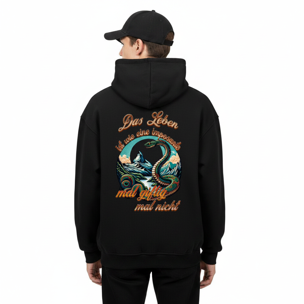 VACANCY Oversized Hoodie / Das LEBEN-mal giftig, mal nicht-schwarz
