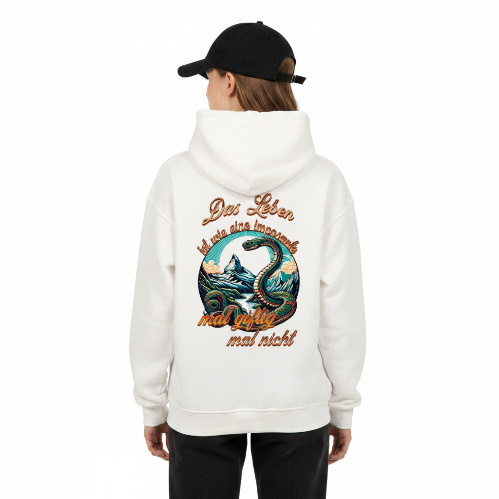 VACANCY Oversized Hoodie / Das LEBEN-mal giftig, mal nicht-weiß
