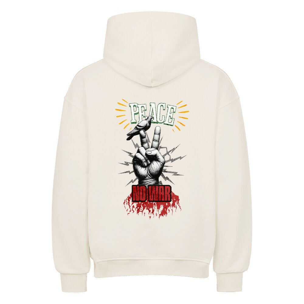 VACANCY Oversized Hoodie / PEACE no WARr: natural raw