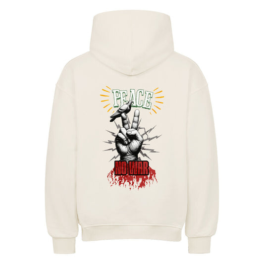 VACANCY Oversized Hoodie / PEACE no WARr: natural raw