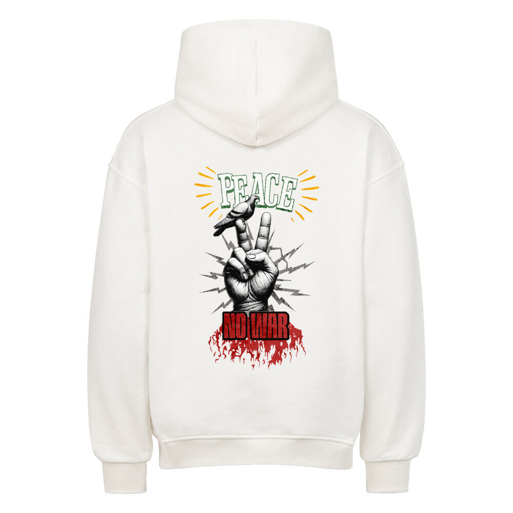 VACANCY Oversized Hoodie / PEACE no WARr : weiß