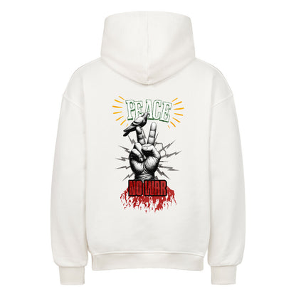 VACANCY Oversized Hoodie / PEACE no WARr : weiß
