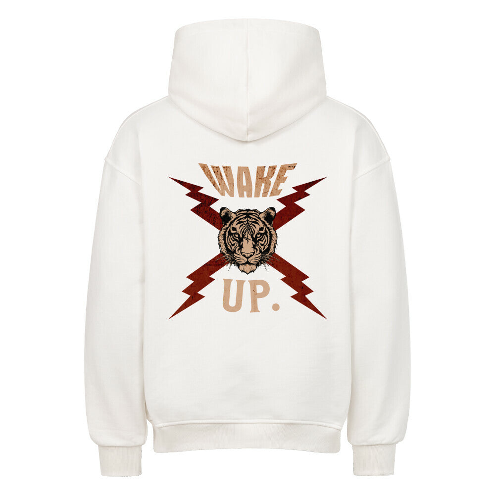 VACANCY Oversized Hoodie in Weiß mit „WAKE UP."-TORIPROS
