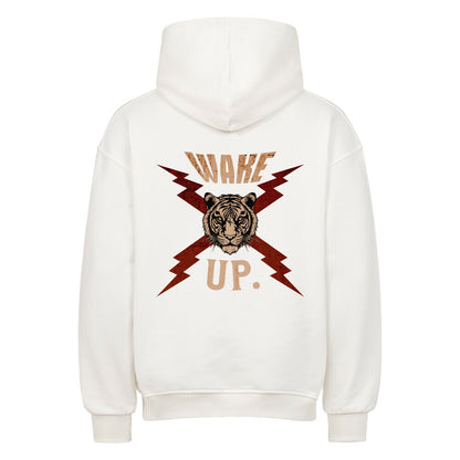 VACANCY Oversized Hoodie in Weiß mit „WAKE UP."-TORIPROS