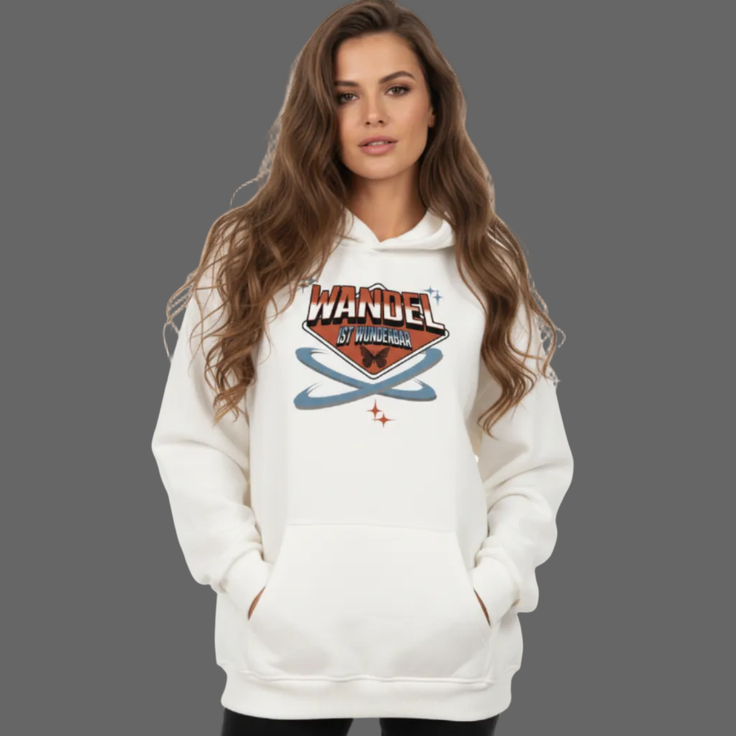VACANCY Oversized Hoodie/ WandelWunderbar-weiß