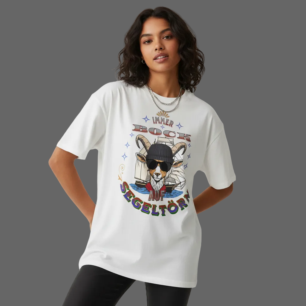   VACANCY Oversized Shirt / Auf SEGELTÖRN immer BOCK / WEISS-TORIPROSiss