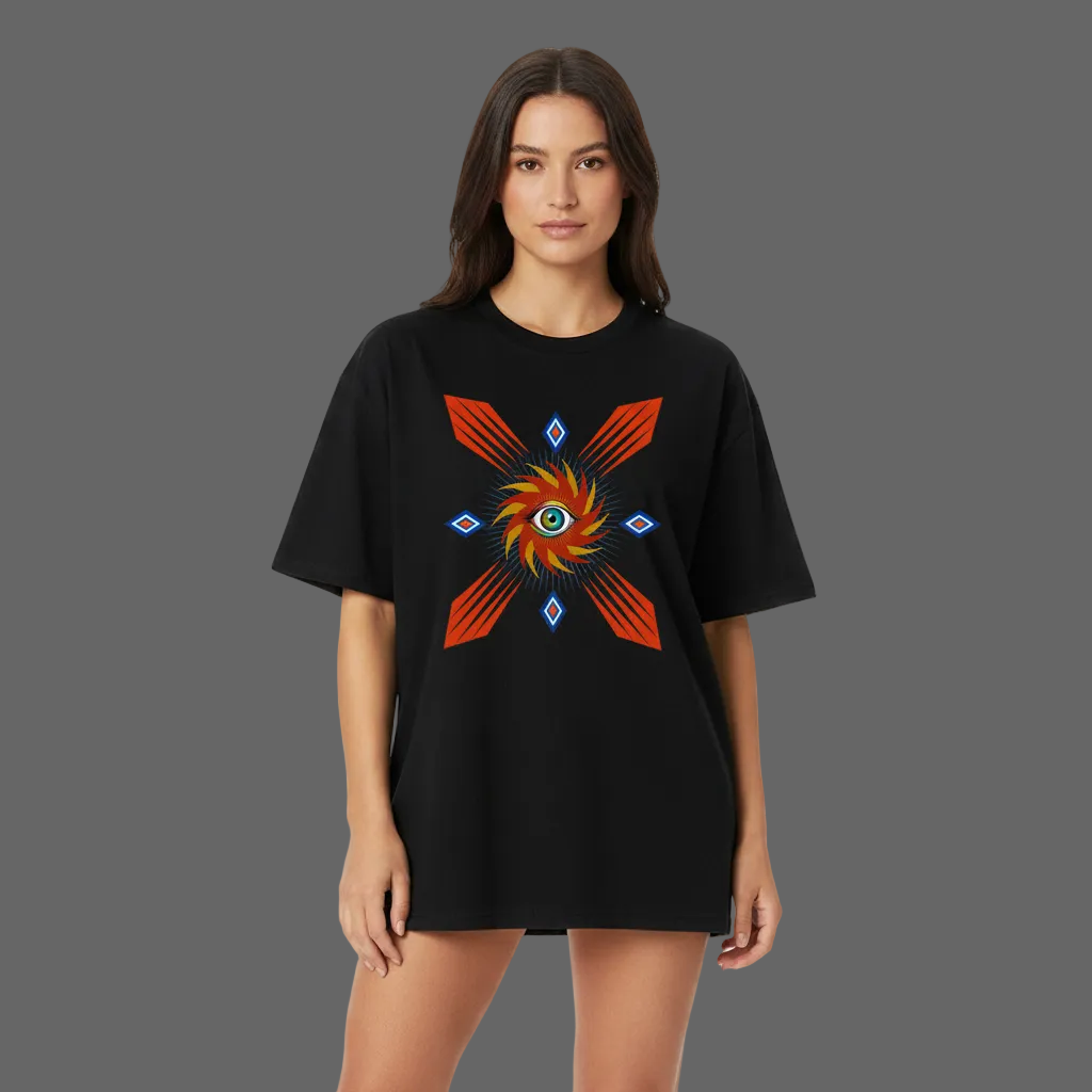 VACANCY Oversized Shirt / Auge im STURM, Phase der Ruhe-Schwarz-TORIPROS