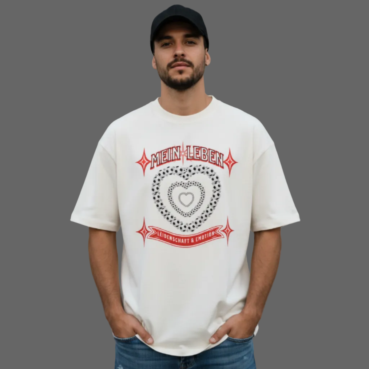 VACANCY Oversized Shirt / Fußball mein LEBEN -Natural Raw