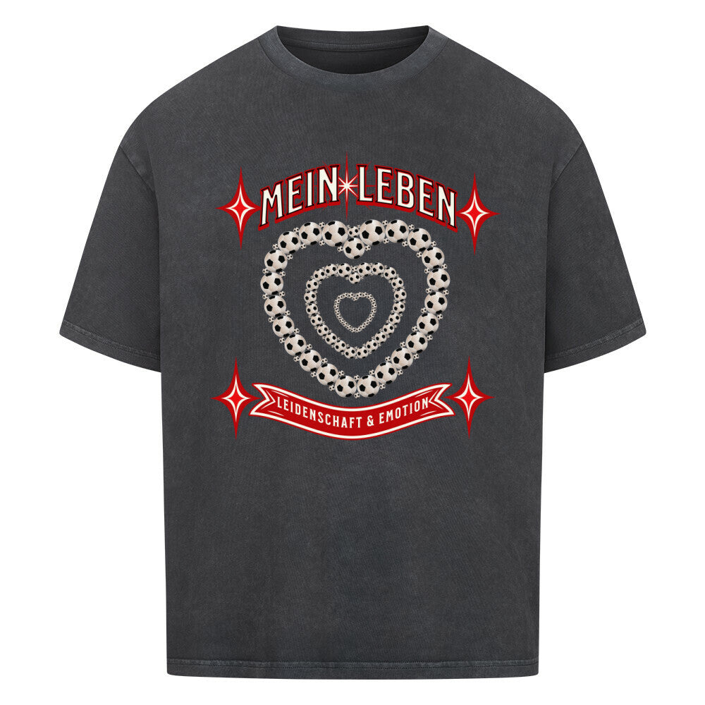 VACANCY Oversized Shirt / Fußball mein LEBEN -Washed Black