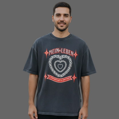VACANCY Oversized Shirt / Fußball mein LEBEN -Washed Black