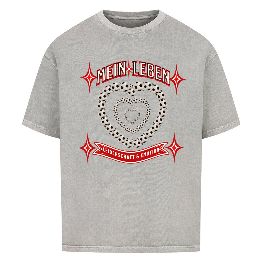 VACANCY Oversized Shirt / Fußball mein LEBEN -Washed Grey
