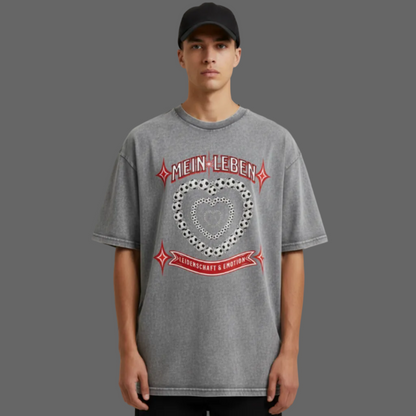 VACANCY Oversized Shirt / Fußball mein LEBEN -Washed Grey