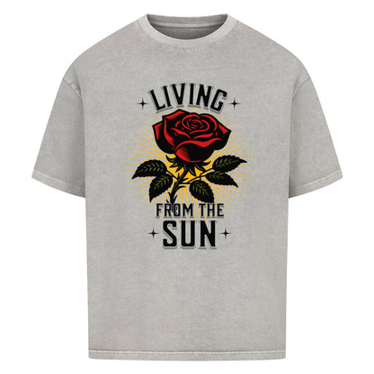 VACANCY Oversized Shirt in Washed Grey mit „Living from the SUN“-TORIPROS