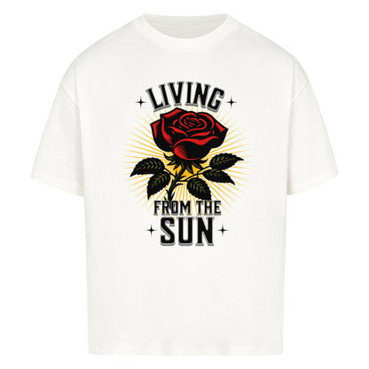 VACANCY Oversized Shirt in Weiß mit „Living from the SUN“-TORIPROS