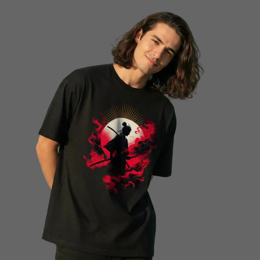 VACANCY Oversized Shirt in Schwarz mit „Samurai-Mythos“-TORIPROS