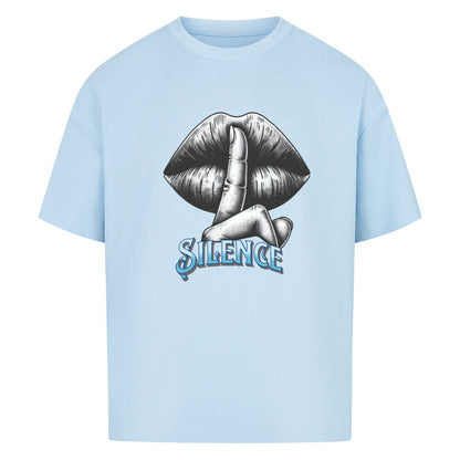 VACANCY Oversized Shirt in Babyblau mit „Silence“-TORIPROS