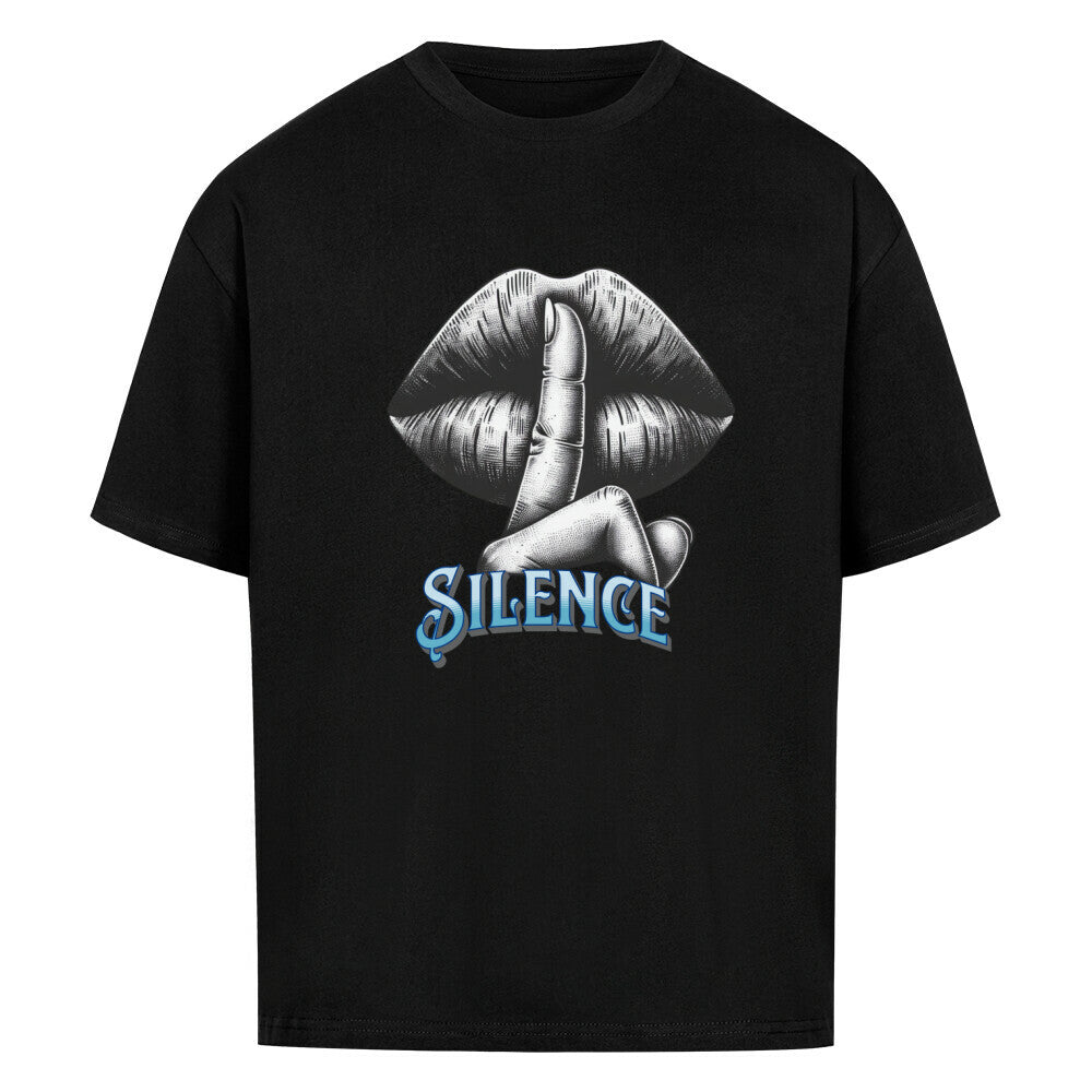 VACANCY Oversized Shirt in Schwarz mit „Silence“-TORIPROS