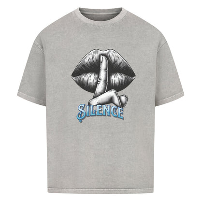 VACANCY Oversized Shirt in Washed Grey mit „Silence“-TORIPROS