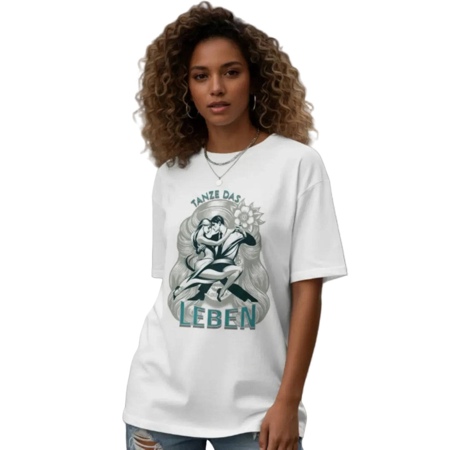 VACANCY Oversized Shirt / Tanze das Leben-TOIPROS- weiß