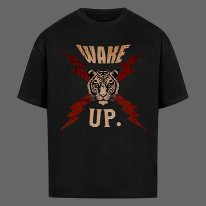 VACANCY Oversized Shirt in Schwarz mit „WAKE UP."-TORIPROS