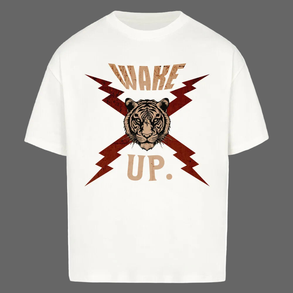 VACANCY Oversized Shirt in Weiß mit „WAKE UP."-TORIPROS