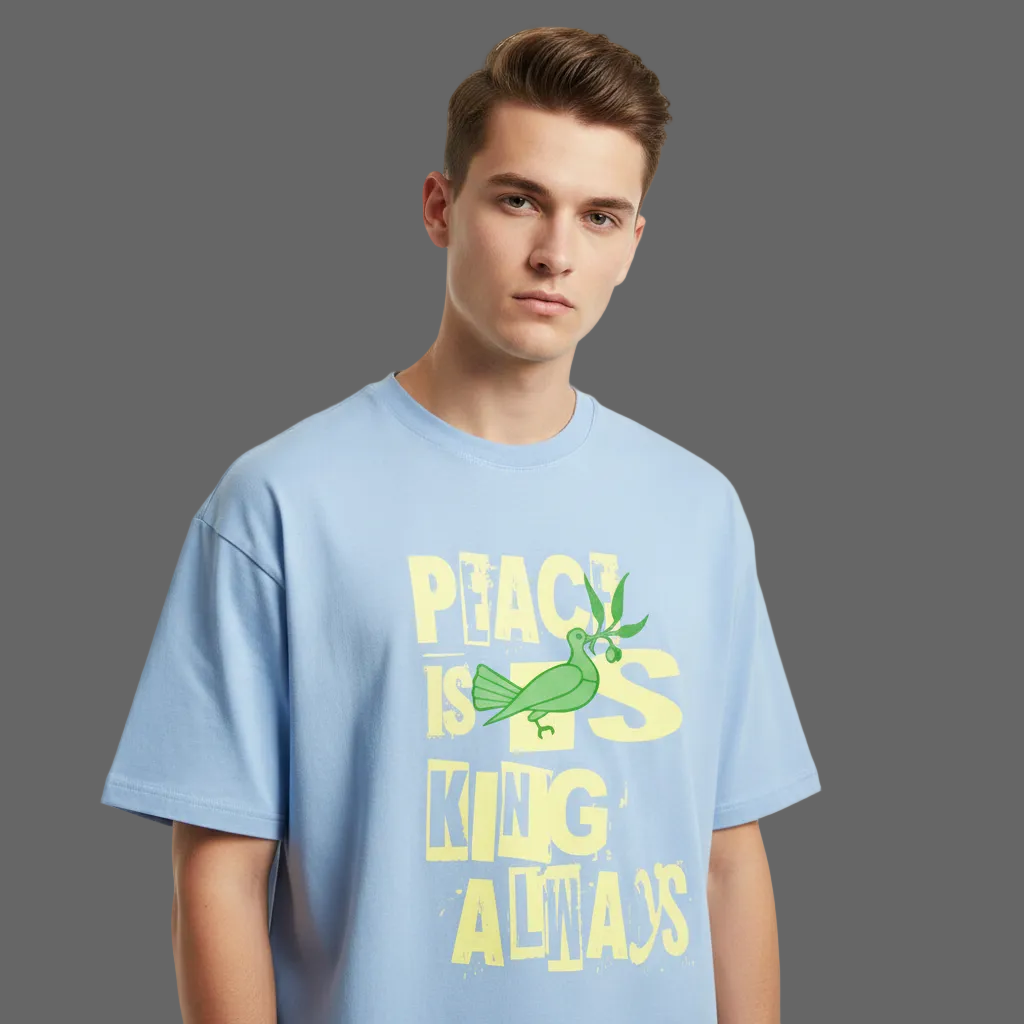 VACANCY Oversized Shirt/Peace is KING allways Streetwear Design von TORIPROS - Peace Streetwear Collection-baby blue
