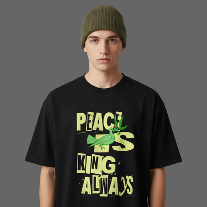 VACANCY Oversized Shirt/Peace is KING allways Streetwear Design von TORIPROS - Peace Streetwear Collection-black