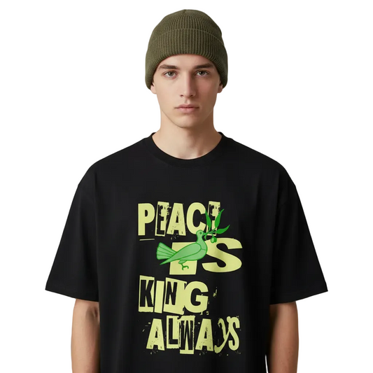 VACANCY Oversized Shirt/Peace is KING allways Streetwear Design von TORIPROS - Peace Streetwear Collection-black