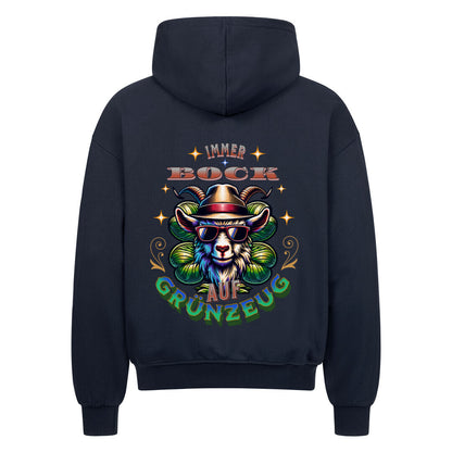 VACANCY Oversized Zipper Hoodie / IMMER BOCK auf GRÜNZEUG -Blau