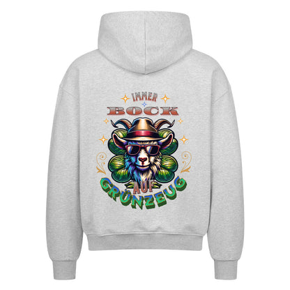 VACANCY Oversized Zipper Hoodie / IMMER BOCK auf GRÜNZEUG -Grau
