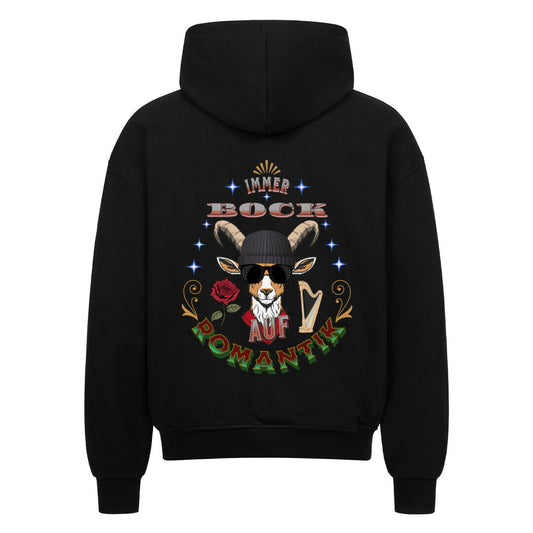  VACANCY Oversized Zipper Hoodie / IMMER BOCK auf ROMANTIK  -Schwarz