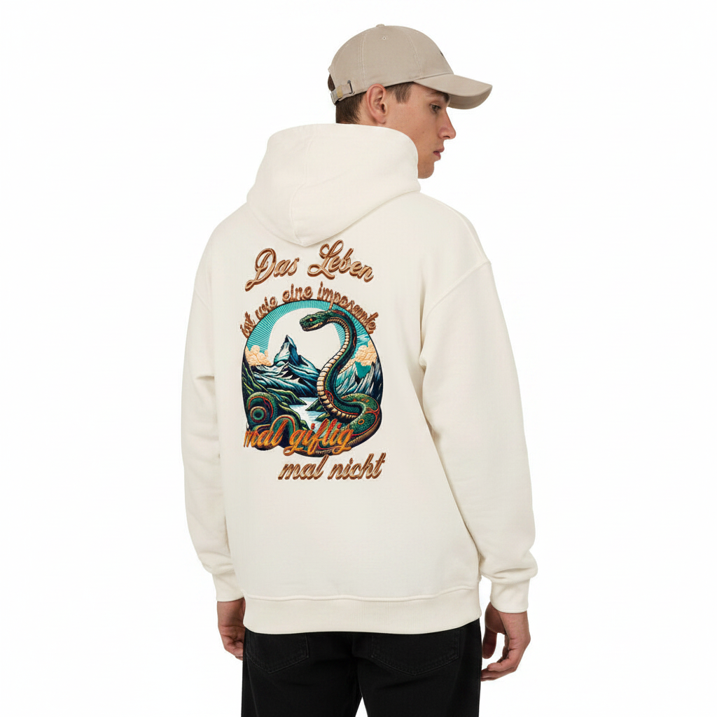 fVACANCY Oversized Hoodie / Das LEBEN-mal giftig, mal nicht-beige